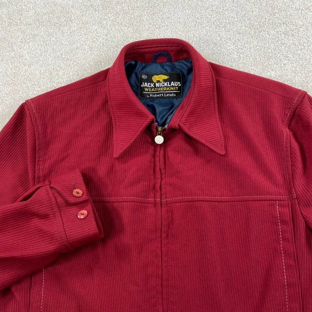Jack Nicklaus Jacket Mens 42 Red Vintage 70s Weatherknit Robert Lewis Golf Coat